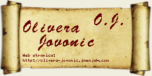 Olivera Jovonić vizit kartica